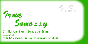 irma somossy business card